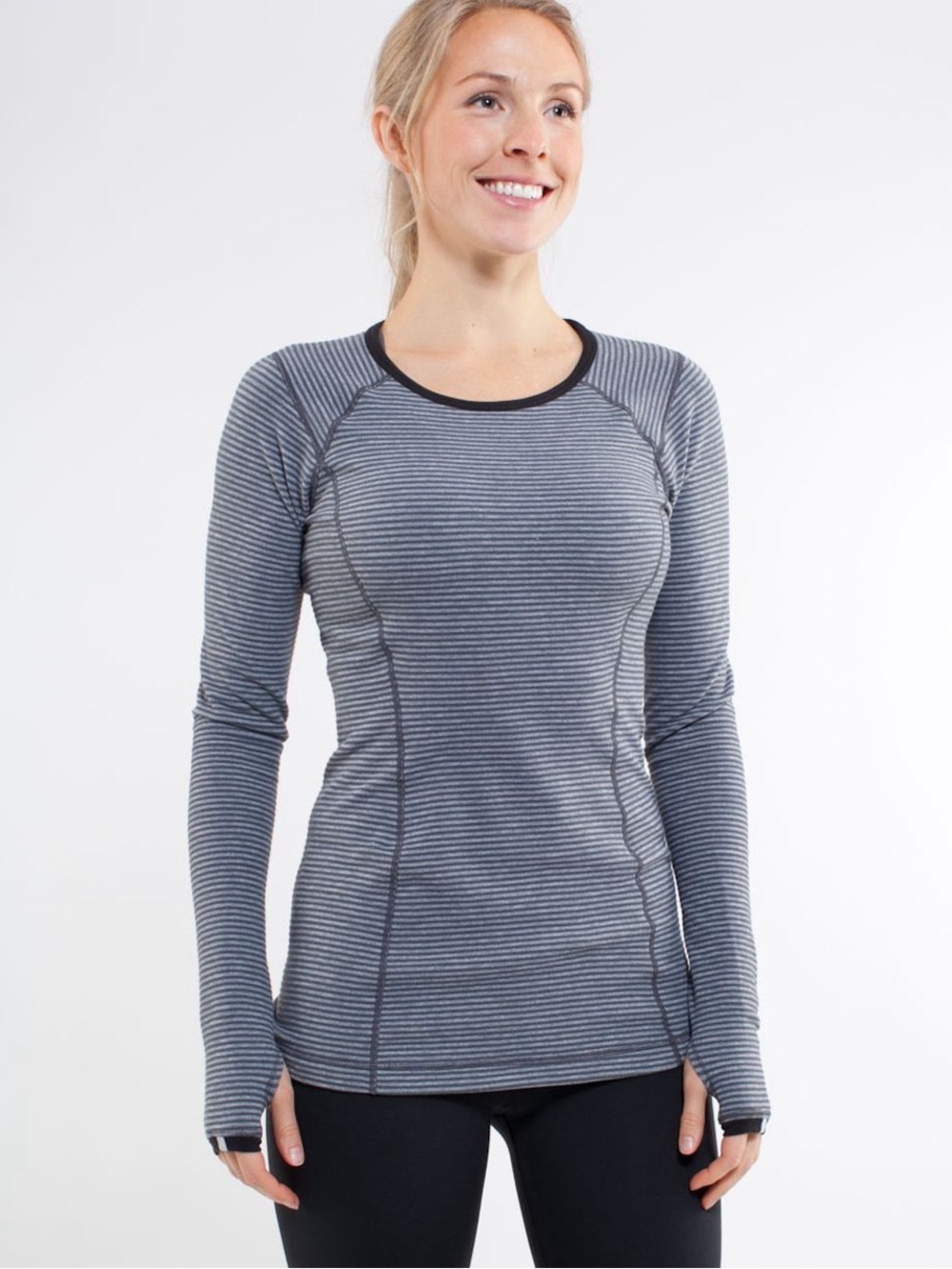 Lululemon Run: Turn Around Long Sleeve Striped Crew Size 6